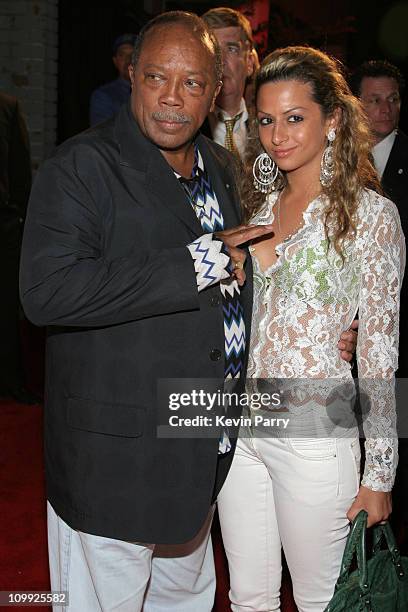 Quincy Jones and Heba during TV Guide Emmy After Party - Red Carpet at Social in Los Angeles, California, United States.