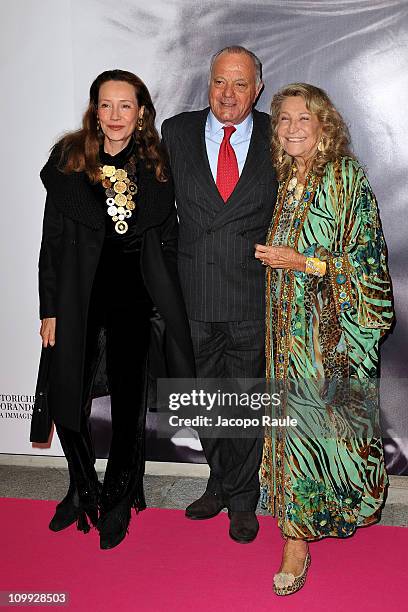 Vitti Zoppas, Gianfranco Zoppas and Marta Marzotto attend "La Musa Inquieta. Vita, Arte e Miracoli di Marta Marzotto" Opening on March 10, 2011 in...