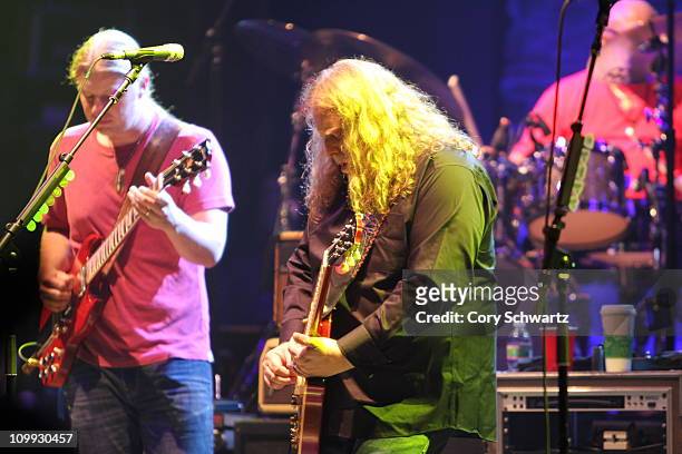 Derek Trucks and Warren Haynes of the Allman Brothers Band perform at Beacon Theatre on March 10, 2011 in New York City.