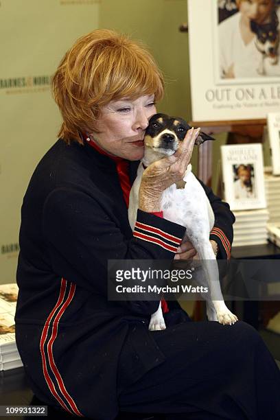 Shirley MacLaine during Shirley MacLaine Book Signing for Out on a Leash at Barnes and Noble Rockefeller Center in New York City, New York, United...