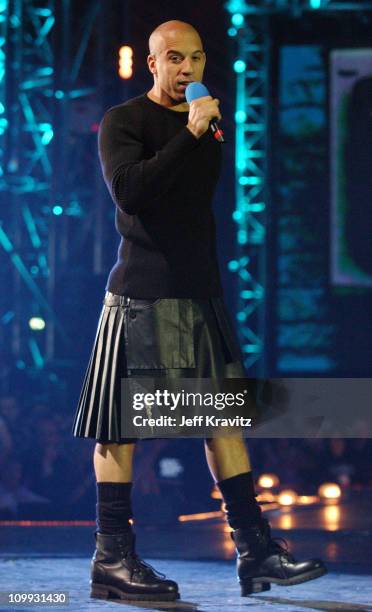 Vin Diesel during MTV Europe Music Awards 2003 - Show at Ocean Terminal Arena in Edinburgh, Scotland.