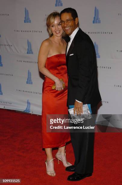 Hilary Quinlan and Bryant Gumbel during Grand Opening Celebration of Time Warner Center at Time Warner Center in New York City, New York, United...