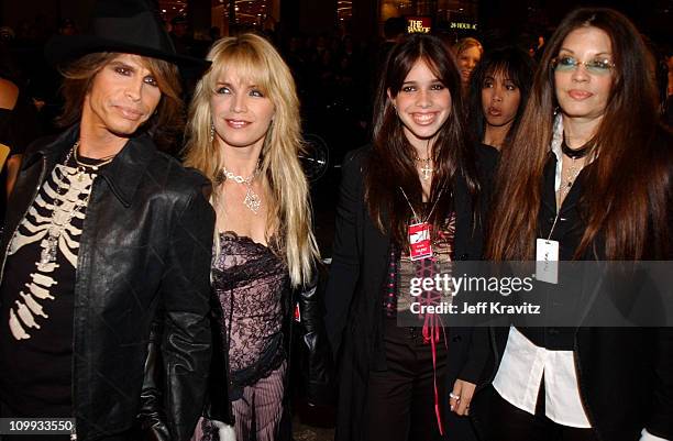 Steven Tyler, Teresa Tyler, and Chelsea Tyler during 2002 VH1 Vogue Fashion Awards - Arrivals at Radio City Music Hall in New York City, New York,...