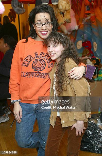 Janeane Garofalo and Hallie Kate Eisenberg during Second Annual Children's Day Artrageous at Metropolitan Pavillion in New York City, New York,...