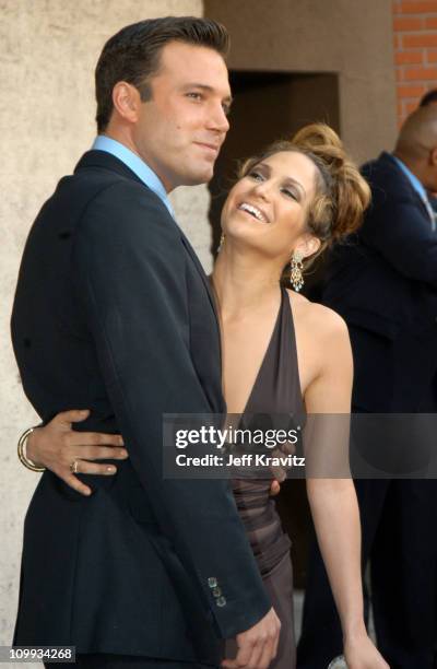 Ben Affleck and Jennifer Lopez during Gigli California Premiere at Mann National in Westwood, California, United States.