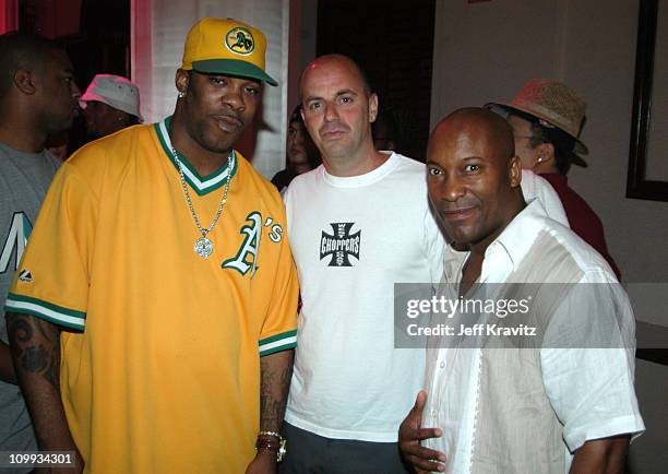 Busta Rhymes, Producer Neil Moritz and Director John Singleton at the Scarface DVD launch event in Fajardo, Puerto Rico
