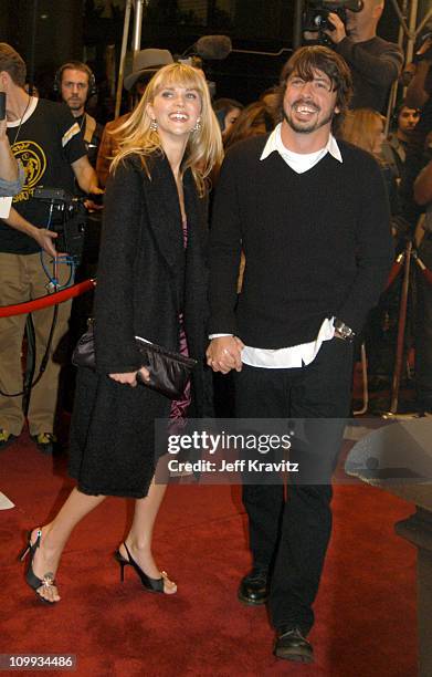 Dave Grohl and wife Jordyn Blum during Spike TV Presents 2003 GQ Men of the Year Awards - Arrivals at The Regent Wall Street in New York City, New...