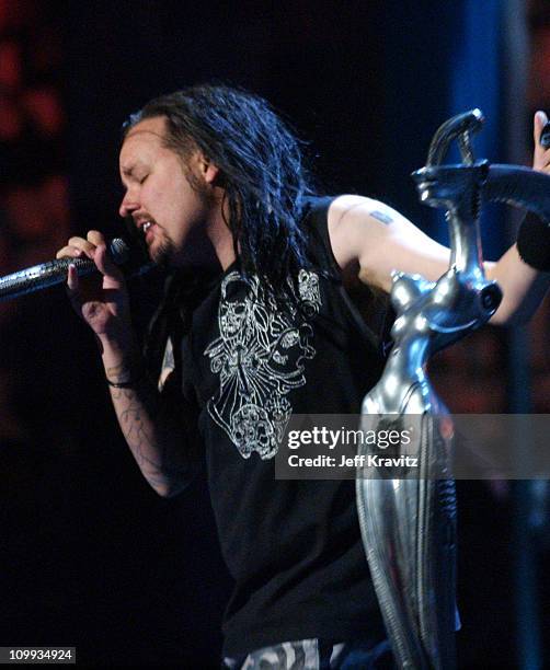 Johnathan Davis of Korn sings Twist/Right Now during MTV Video Music Awards Latin America 2003 - Live Telecast at Jackie Gleason Theater in Miami...