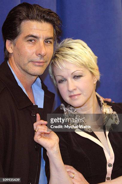 Cyndi Lauper and David Thornton during Life-Long Theater Lover Rosie O'Donnell Announces her New Initiative to Bring Arts Education to the Children...