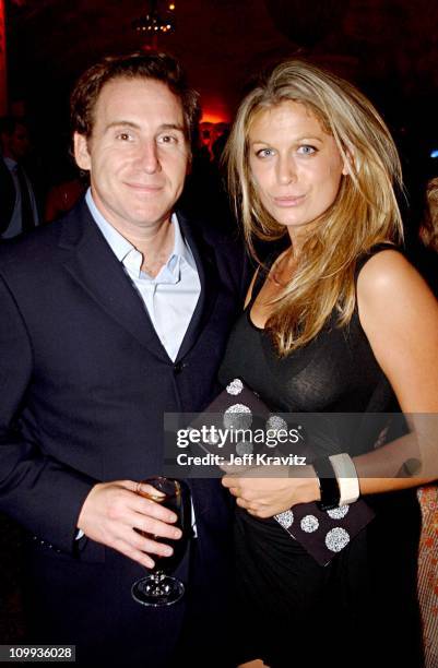 Mike Binder, Sonya Walger during The 54th Annual Primetime Emmy Awards - HBO Post Party at Spago's in Los Angeles, California, United States.