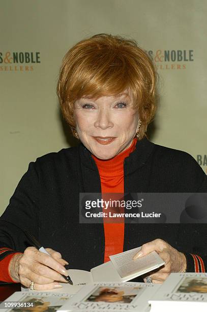 Shirley MacLaine during Shirley MacLaine Signs Her New Book Out On A Leash at Barnes & Noble in New York City, New York, United States.