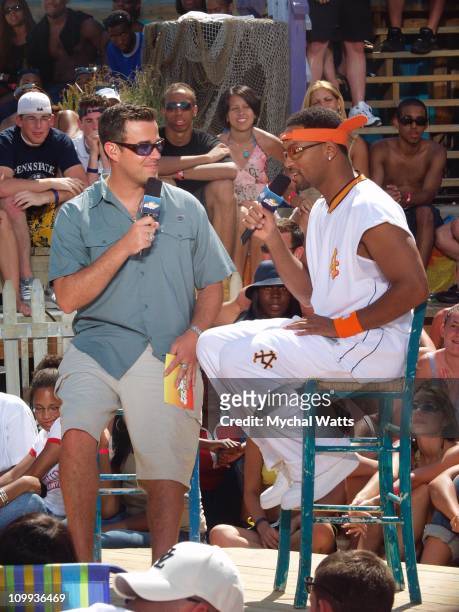 Carson Daly & Will Smith during Will Smith Takes Over the Boardwalk at Seaside Heights for TRL Presents Will Smith Back in Black! - June 20, 2002 at...