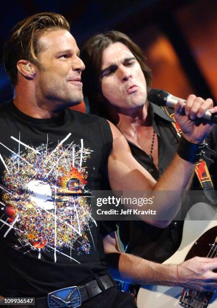 Ricky Martin and Juanes during MTV Video Music Awards Latin America 2003 - Live Telecast at Jackie Gleason Theater in Miami Beach, Florida, United...