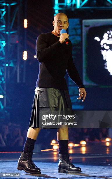 Vin Diesel during MTV Europe Music Awards 2003 - Show at Ocean Terminal Arena in Edinburgh, Scotland.