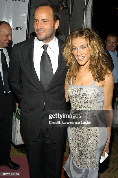 Tom Ford and Sarah Jessica Parker in Gucci during 2003 National Design Awards at Cooper-Hewitt Museum in New York City, New York, United States.