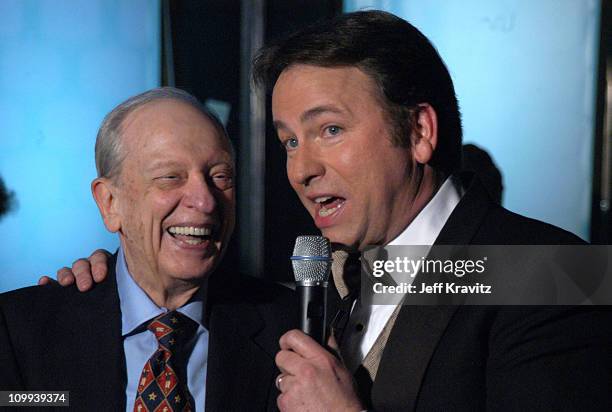 Don Knotts and John Ritter during The TV Land Awards -- Backstage at Hollywood Palladium in Hollywood, CA, United States.