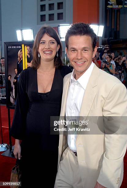 Rhea Durham and Mark Wahlberg during The Italian Job Premiere Red Carpet Arrivals at Mann's Chinese Theater in Hollywood, California, United States.