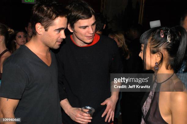 Colin Farrell, Bai Ling and Josh Hartnett during 2003 MTV Movie Awards - Backstage and Audience at The Shrine Auditorium in Los Angeles, California,...