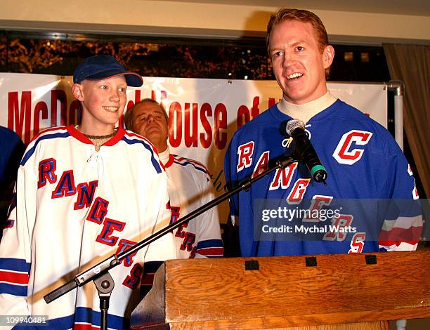 Jay Burnett and Brian Leetch during Lace 'Em Up for The Ninth Annual Skate with the Greats Benefiting the Ronald McDonald House of New York at The...