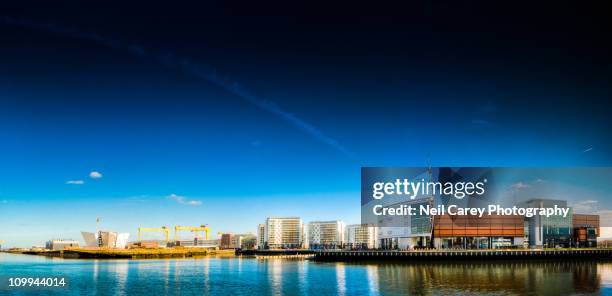 belfast titanic quarter - belfast crane stock pictures, royalty-free photos & images