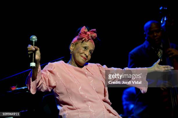 Omara Portuondo performs on stage during the Festival del Mil.lenni at L'Auditori on March 10, 2011 in Barcelona, Spain.