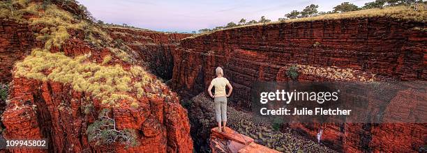 oxer lookout karijini national park wa - karijini national park stock pictures, royalty-free photos & images