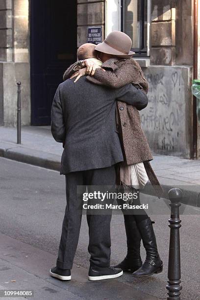 Blake Lively meets designer Christian Louboutin on March 5, 2011 in Paris, France.