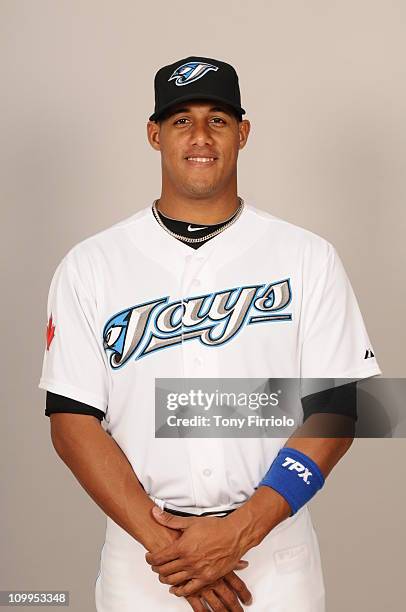 Yunel Escobar of the Toronto Blue Jays poses during Photo Day on Sunday, February 20, 2011 at Dunedin Stadium in Dunedin, Florida.