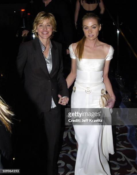 Ellen Degeneres and Portia de Rossi during HBO Golden Globe Awards Party - Inside at Beverly Hills Hilton in Beverly Hills, California, United States.