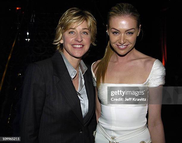 Ellen Degeneres and Portia de Rossi during HBO Golden Globe Awards Party - Inside at Beverly Hills Hilton in Beverly Hills, California, United States.