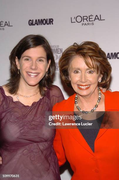 Alexandra Pelosi and Nancy Pelosi during Glamour Magazine Salutes The 2004 Women of the Year - Arrivals at American Museum of Natural History in New...