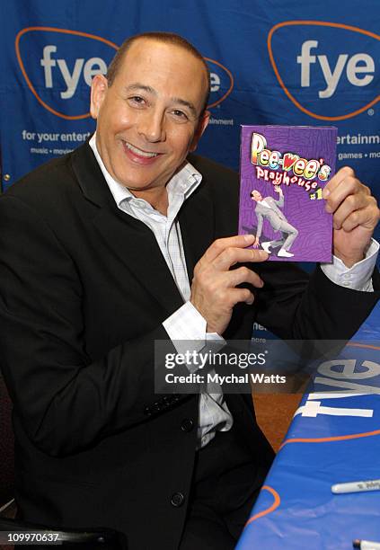 Paul Reubens during Pauls Reubens Signs Copies of Pee-wee's Playhouse DVDs at FYE at FYE in New York City, New York, United States.