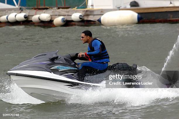 Will Smith during Will Smith and Eva Mendes on the Set of Hitch - June 16, 2004 at Lower Manhattan in New York City, New York, United States.