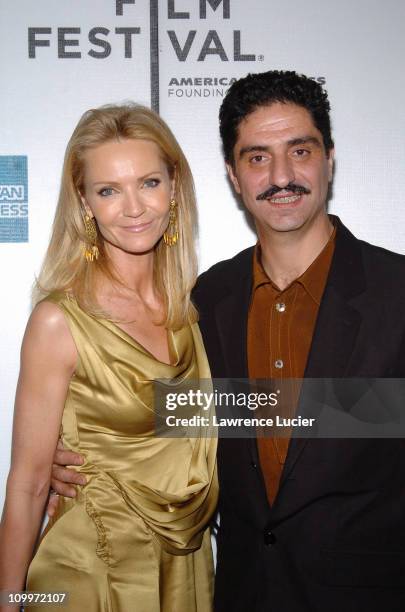 Joan Allen and Simon Abkarian during 4th Annual Tribeca Film Festival - Yes Premiere - Arrivals at Stuyvesant High School in New York City, New York,...