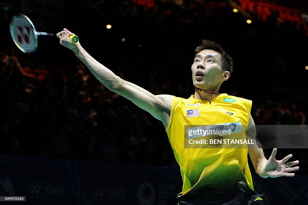 Malaysia's Lee Chong Wee returns a shot