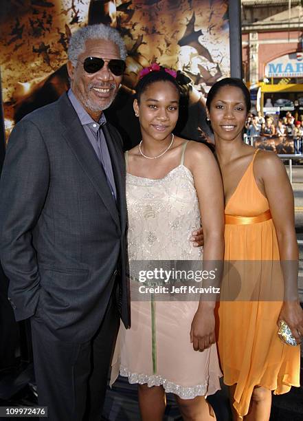 Morgan Freeman with granddaughter Alexis and daughter Morgana Freeman