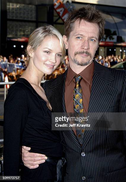 Alisa Marshall and Gary Oldman during Batman Begins Los Angeles Premiere - Arrivals at Grauman's Chinese Theater in Hollywood, California, United...