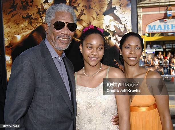 Morgan Freeman with granddaughter Alexis and daughter Morgana Freeman