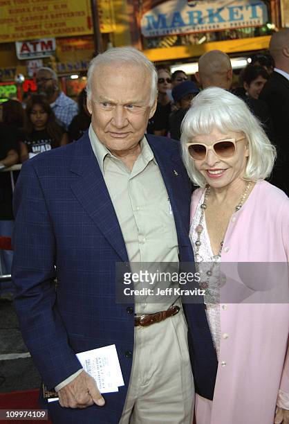 Buzz Aldrin and guest during War of the Worlds Los Angeles Premiere and Fan Screening - Arrivals at Grauman's Chinese Theater in Los Angeles,...
