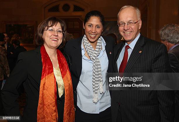 Sabine Witschel with her husband George Witschel , Ambassador to Canadian Embassy of the Federal Republic of Germany and Steffi Jones, Organising...