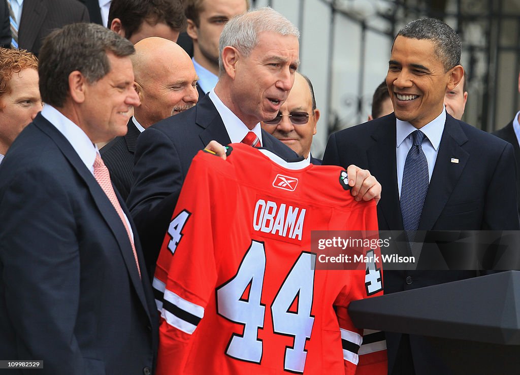Stanley Cup Champion Chicago Blackhawks Visit The White House