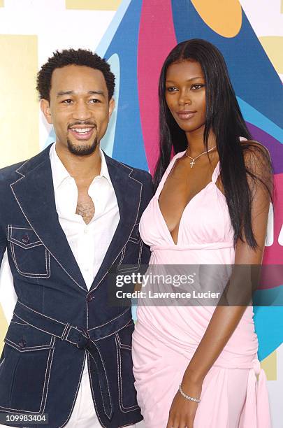 John Legend and Jessica White during 2005 MTV Video Music Awards - Arrivals at American Airlines Arena in Miami, Florida, United States.