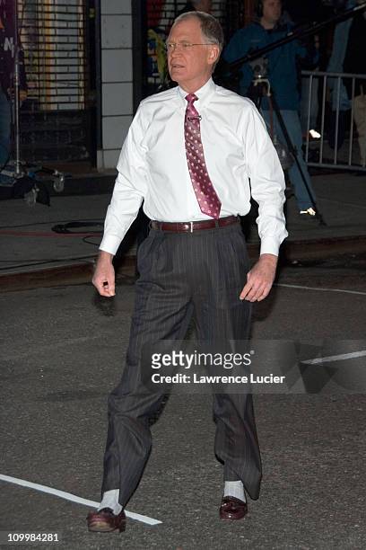 David Letterman during Cheryl Hines and Anna Nalick Appear Outside The Late Show with David Letterman - January 19, 2006 at Ed Sullivan Theater in...
