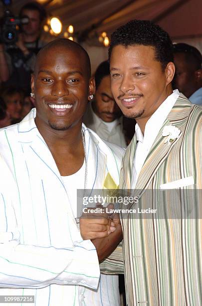 Tyrese Gibson and Terrence Howard during Four Brothers New York CityPremiere - Arrivals at Chelsea West in New York City, New York, United States.