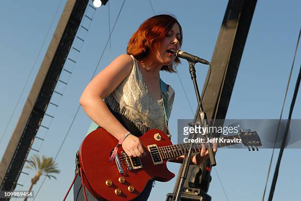 Corin Tucker of Sleater-Kinney during 2006 Coachella Valley Music and Arts Festival - Day Two in Indio, California, United States.