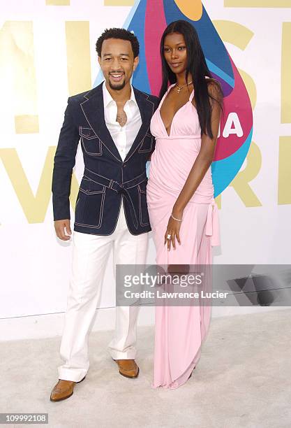 John Legend and Jessica White during 2005 MTV Video Music Awards - Arrivals at American Airlines Arena in Miami, Florida, United States.