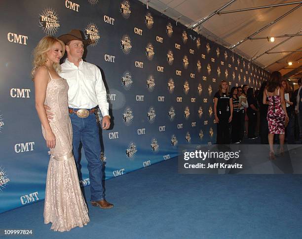 Jewel and Ty Murray during 2006 CMT Music Awards - Red Carpet at Curb Events Center at Belmont University in Nashville, Tennessee, United States.