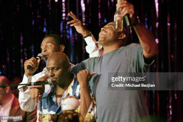 Marcus Allen, Arthur Hervey and Charles Barkley during American Century Golf Championship Party at Harrah's Casino and Vex Night Club - July 16, 2006...