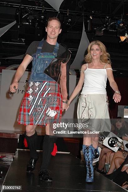 Candace Bushnell and husband Charles Askegard during Johnnie Walker Presents Dressed to Kilt - Arrivals and Runway at Copacabana in New York City,...