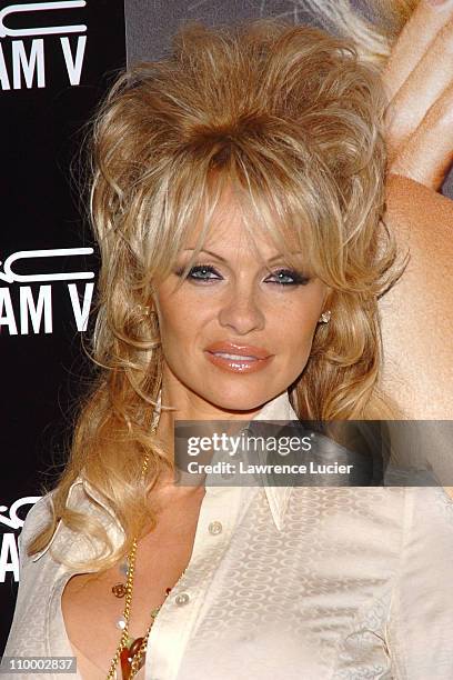 Pamela Anderson during MAC Cosmetics Introduces Pamela Anderson as VIVA GLAM's New Spokesperson at Christie's in New York City, New York, United...